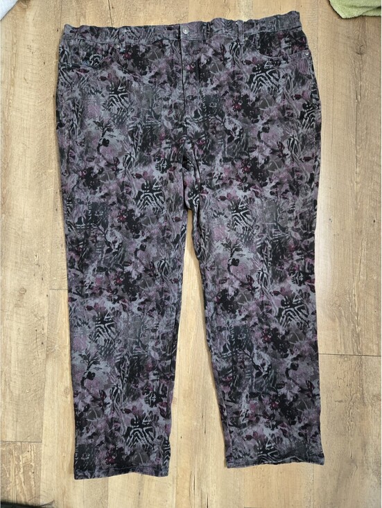 Gloria Vanderbilt Denim - Gloria Vanderbilt Amanda High Rise Tapered Pants Plus Size 24W Abstract Stretch